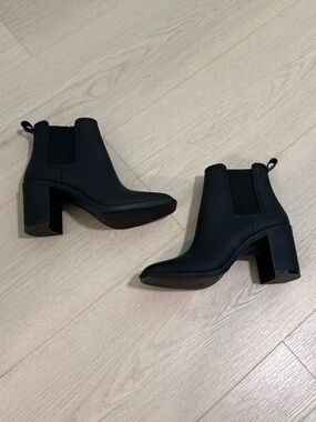 Jeffrey Campbell Matte Black Rain Ankle Boots